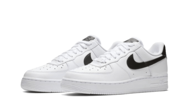 Nike Sko Air Force 1 Low 07 Hvid Sort Pebbled Leather